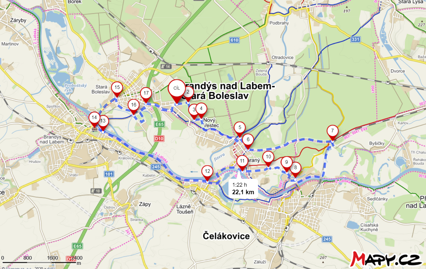 Mapa Cisarske lesy
